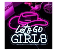 Insegna a LED Insegna al neon Let's Go Girls per bar, camera da letto, ufficio, spiaggia, a, 31,5x37 cm