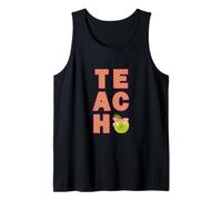 Insegna a scacchi rosa verde Apple Bow Coquette Teacher Canotta