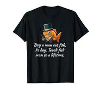 Insegna a Un Uomo a Pescare Meme Troll - Funny Fish Gentleman Maglietta