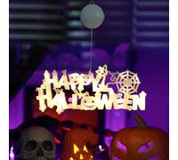 Insegna al Happy Halloween illumina la porta della camera da letto per le
