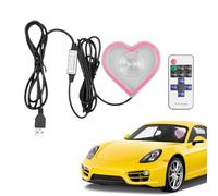 Insegna al neon a forma di cuore, luce LED a forma di cuore, striscia USB per interni auto, cruscotto auto, illuminazione a incandescenza rossa per appuntamenti notturni, vacanze, proposta