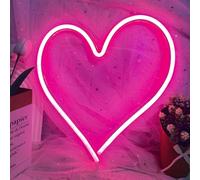 Insegna al neon a forma di cuore rosa, luci al neon a forma di amore per San Valentino, luce al neon LED per decorazione da parete, dimmerabile, alimentata tramite USB, lampada al neon romantica per