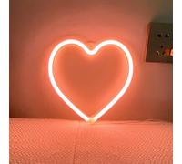 Insegna al neon a LED a forma di cuore, luce al neon per ragazze, decorazione per camera da letto, dormitorio, USB o alimentato a batteria, lampada a cuore per matrimonio, San Valentino, festa della