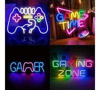 Insegna al neon a LED a forma di gamepad per l'arredamento della stanza dei giocatori, insegna al neon da gioco per la decorazione della parete della stanza dei ragazzi, regali per giocatori
