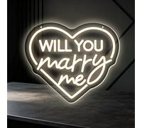 Insegna al neon a LED con scritta "Will You Marry Me" alimentata tramite USB, luminosità regolabile, decorazione per proposte di matrimonio, proposte di matrimonio, San Valentino, decorazione da