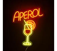 Insegna al neon Aperol Cocktail per decorazione bar, 30x38 cm, luce al neon a LED con gancio, insegna da parete per soggiorno, pub, feste - Insegna luminosa a LED flessibile e sicura