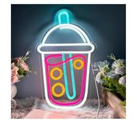 Insegna al neon Boba Tea per insegne al neon, luci per tè latte, fast food, bevande, caffetteria, decorazioni murali personalizzate