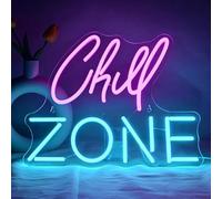Insegna al neon Chill Zone per salotto, sala giochi, bar, caverna dell'uomo, camera da letto, decorazione da parete, insegna al neon a LED alimentata tramite USB, 15,35" x 12,6"