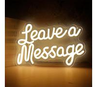 Insegna al neon con scritta "Leave a Message", luce notturna a LED, decorazione da parete, messaggio telefonico e ospite Lascia un messaggio, alimentata tramite USB, per libro degli ospiti di nozze,