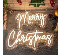 Insegna al neon con scritta "Merry Christmas", luce bianca calda a LED per decorazione, camera da letto, soggiorno, decorazione per la casa, regalo per feste, area eventi di Capodanno