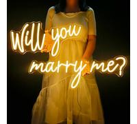 Insegna al neon con scritta "Will You Marry Me", grande, 111,8 cm, dimmerabile, con scritta "Will You Marry Me", per decorazione da parete, per feste di fidanzamento, matrimoni, proposte, San