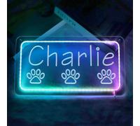 Insegna al neon con stampa di zampe di cane personalizzate, insegne al neon a LED dimmerabili per decorazione da parete, luci al neon intagliate 3D alimentate tramite USB per camera da letto, stanza