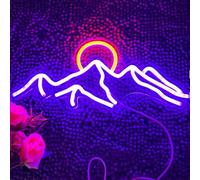 Insegna al Neon Decorativa a LED Dimmerabile a Forma di Montagna per la Decorazione delle pareti della stanza, Lampada da parete con alba e tramonto, regalo per gli amici, Alimentata tramite USB