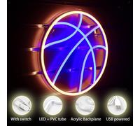 Insegna al neon di pallacanestro per la decorazione della parete Comoda lampada