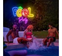 Insegna al neon estiva per feste in piscina per interni ed esterni, segni luminosi personalizzati per feste, decorazione per la casa in piscina, casa sulla spiaggia, decorazione estiva