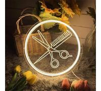 Insegna al neon for parrucchiere - Lampada da parete a LED for barbiere, decorazione for salone di bellezza alimentata tramite USB, luce al neon in stile vintage for salone, barbiere, taverna o arreda