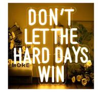 Insegna al Neon Insegna Al Neon A LED"Don't Let The Hard Days Win" | Camera Da Letto Ufficio Caffè Salone Decorazioni Per La Casa 32X32cm
