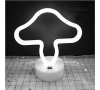 Insegna al Neon, Insegna al Neon LED Luce al Neon Lampada da Notte USB Batteria Alimentata A LED Insegna al Neon Decorazione della Parete della Camera da Letto, White, Mushroom
