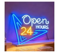 Insegna al Neon Insegna Al Neon Open 24 Hours Luce LED Per Bar Salone Di Bellezza Sala Massaggi Negozio Ristorante Arredamento Camera Da Letto 36cmx34.2cm