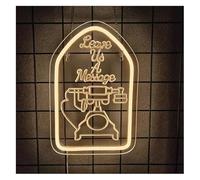 Insegna al neon Lampada da tavolo con scritta "Lascia un messaggio" a LED, dimmerabile, per feste di compleanno 20,5 cm x 30