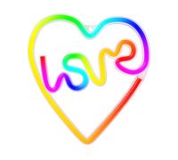 INSEGNA AL NEON LED FOREVER LOVE IN HEART FLRN02 + RC, Multicolore