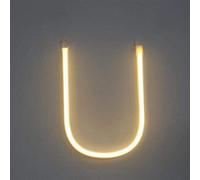 Insegna al neon, luce LED bianca calda con lettere dell'alfabeto, alimentata a batteria e USB, lettere sospese per camera da letto, bar, decorazioni per matrimoni e regali (U)