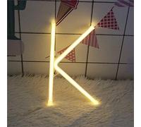 Insegna al neon, luce LED bianca calda con lettere dell'alfabeto, alimentata a batteria e USB, lettere sospese per camera da letto, bar, decorazioni per matrimoni e regali (K)