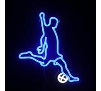 Insegna al neon per gli amanti del calcio, segno di luce al neon sport di calcio, luci del club di calcio, cartelli luminosi a LED per la grotta della squadra di calcio, dormitorio uomo caverna,