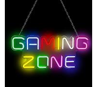 Insegna al neon per sala giochi, 32 x 13,8 cm, luci da gioco a LED con alimentazione USB, lettere al neon per parete sala da gioco, decorazione per la stanza dei ragazzi