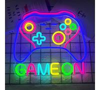 Insegna al neon per sala giochi, a forma di gamepad, con bordo in acrilico, alimentata tramite USB, con interruttore on/off dimmerabile, per camera da letto, grotte degli uomini, club, decorazione