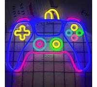 Insegna al neon per sala giochi, a forma di gamepad, con bordo in acrilico, alimentata tramite USB, con interruttore on/off dimmerabile, per camera da letto, grotte degli uomini, club, decorazione