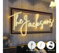 Insegna al neon personalizzata alimentata a batteria, luce al neon per matrimonio e San Valentino, decorazione luce al neon per Ognissanti e Natale - Luce a parete LED dimmerabile, decorazione per la