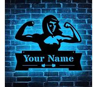 Insegna al Neon Personalizzata Con Donna Fitness - Cartello per la Palestra di Casa e Studio - Regali per la Palestra per Lei - Motivazione Fitness