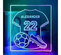 Insegna al neon personalizzata con maglia da calcio, 3D intagliata al neon a LED per decorazione da parete, alimentata tramite USB, con interruttore dimmerabile, insegne al neon a LED, per camera da