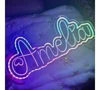 Insegna al neon personalizzata, decorazione di nozze, insegne al neon intagliate 3D personalizzate per la decorazione della parete, segno al neon con luce a LED personalizzabili per camera da letto