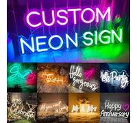 Insegna al neon personalizzata personalizzata con nome luci per parete della camera da letto, cartello al neon personalizzato con nome al neon personalizzato per matrimonio festa di compleanno regalo