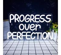 Insegna al neon Progress over perfection