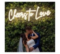 Insegna al neon Saluti all'amore per insegne al neon per fidanzamento, compleanno, matrimonio, camera da letto, arredamento alimentato
