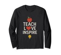 Insegna, AMA, ispira con Apple e Lightbulb Art Maglia a Manica
