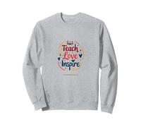 Insegna Amore Ispirare: apprezzamento degli Insegnanti, Insegnante Felpa, Unisex per Adulti, Grigio Melange, L