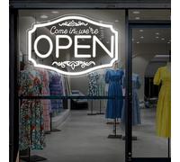 Insegna aperta al neon a LED per vetrine, vetrine, porte, bar, caffetterie, vendita al dettaglio, barbiere, cibo, camion, decorazione da parete, luce con scritta "Come In We're Open", 40,6 cm