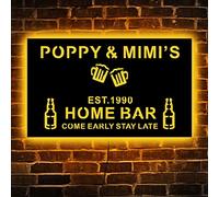 Insegna bar personalizzata, luce notturna, lampada a led in legno, sala bar illuminata, insegna taverna, segno nome personalizzato, segno camera bar, arredamento Pub personalizzato