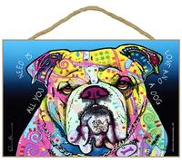 Insegna Bulldog - Tutto Ciò Di Cui Hai Bisogno È Amore E Un Cane 7 X 10.5