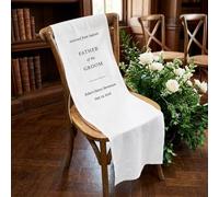 Insegna Commemorativa Personalizzata per Sedie da Matrimonio in Lino | Insegna per Posti Riservati con Nome/Testo, Save Me A Seat, Adatta a Sedie e Panche - Decorazione per la Cerimonia