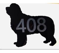 Insegna Con Numero Di Casa Per Porta Per Cane Newfoundland In Nero