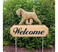 Insegna Da Esterno Benvenuto In Legno Soft Coated Wheaten