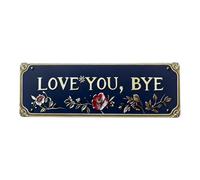 Insegna da parete in metallo stile minimalista con Love You Bye per corridoio o