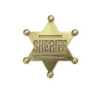 Insegna da sceriffo, emblema umoristico del cappello dello sceriffo, stella retrò in secca, spilla, spilla con motto, anniversario, spilla, decorazioni, commemorazione, medaglia commemorativa