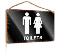 Insegna d'amore per la decorazione della casa da parete per bagno pubblico: uomini e donne toilette cartello in legno per esterni decorazioni autunnali segno di benvenuto (15 x 28 cm)