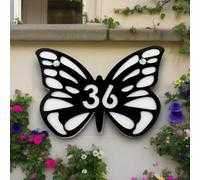 Insegna Del Numero Della Casa A Forma Di Farfalla